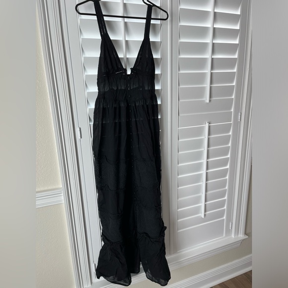 Free People Intimately Isabella Button Front Tiered Lace Maxi Slip Dress XS - Picture 5 of 13